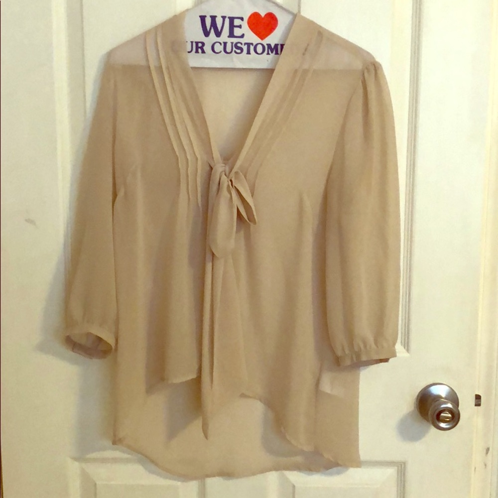 Urban Outfitters Sheer Cream Blouse